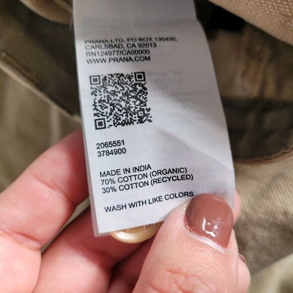 Prana Utility Barrel Pants Size 6 High Rise Crop Organic Cotton Baggy Rock Ridge - Picture 5 of 11